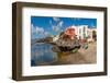 View of restaurant overlooking harbour, Puerto del Carmen, Lanzarote, Las Palmas-Frank Fell-Framed Photographic Print