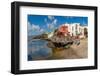 View of restaurant overlooking harbour, Puerto del Carmen, Lanzarote, Las Palmas-Frank Fell-Framed Photographic Print