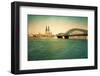 View of Retro Gothic Cathedral in Cologne, Germany-ilolab-Framed Photographic Print