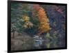 View of River and Forest in Early Autumn, Pittsfield, Massachusetts, USA-Massimo Borchi-Framed Photographic Print