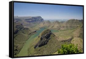 View of river canyon, Blyde River Canyon, Greater Drakensberg, Mpumalanga-Bob Gibbons-Framed Stretched Canvas
