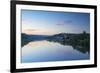 View of River Elbe and Pirna at dawn, Saxony, Germany-Ian Trower-Framed Photographic Print