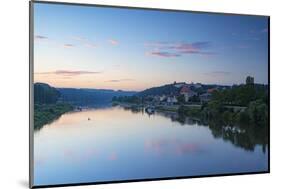 View of River Elbe and Pirna at dawn, Saxony, Germany-Ian Trower-Mounted Photographic Print