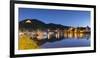 View of River Moselle and Bernkastel-Kues at dusk, Rhineland-Palatinate, Germany, Europe-Ian Trower-Framed Photographic Print