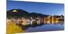 View of River Moselle and Bernkastel-Kues at dusk, Rhineland-Palatinate, Germany, Europe-Ian Trower-Mounted Photographic Print