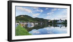 View of River Moselle and Bernkastel-Kues, Rhineland-Palatinate, Germany, Europe-Ian Trower-Framed Photographic Print