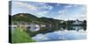 View of River Moselle and Bernkastel-Kues, Rhineland-Palatinate, Germany, Europe-Ian Trower-Stretched Canvas
