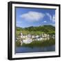 View of River Moselle and Bernkastel-Kues, Rhineland-Palatinate, Germany-Ian Trower-Framed Photographic Print