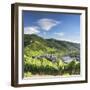 View of River Moselle and Bernkastel-Kues, Rhineland-Palatinate, Germany-Ian Trower-Framed Photographic Print