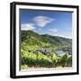 View of River Moselle and Bernkastel-Kues, Rhineland-Palatinate, Germany-Ian Trower-Framed Photographic Print