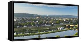 View of River Moselle and Trier, Rhineland-Palatinate, Germany, Europe-Ian Trower-Framed Stretched Canvas