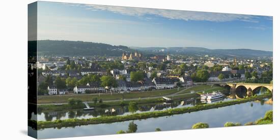 View of River Moselle and Trier, Rhineland-Palatinate, Germany, Europe-Ian Trower-Stretched Canvas