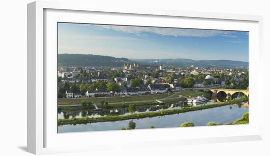 View of River Moselle and Trier, Rhineland-Palatinate, Germany, Europe-Ian Trower-Framed Photographic Print