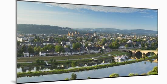 View of River Moselle and Trier, Rhineland-Palatinate, Germany, Europe-Ian Trower-Mounted Photographic Print