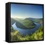 View of River Moselle, Bremm, Rhineland-Palatinate, Germany-Ian Trower-Framed Stretched Canvas