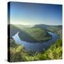 View of River Moselle, Bremm, Rhineland-Palatinate, Germany-Ian Trower-Stretched Canvas