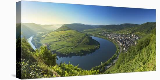 View of River Moselle, Bremm, Rhineland-Palatinate, Germany-Ian Trower-Stretched Canvas