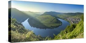 View of River Moselle, Bremm, Rhineland-Palatinate, Germany-Ian Trower-Stretched Canvas