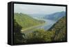 View of River Rhine Near Kestert, Rhineland-Palatinate, Germany, Europe-Jochen Schlenker-Framed Stretched Canvas