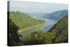 View of River Rhine Near Kestert, Rhineland-Palatinate, Germany, Europe-Jochen Schlenker-Stretched Canvas