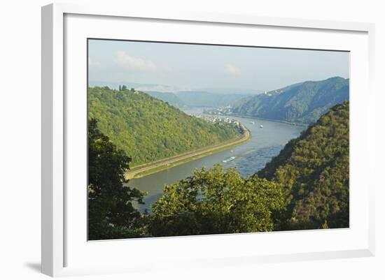 View of River Rhine Near Kestert, Rhineland-Palatinate, Germany, Europe-Jochen Schlenker-Framed Photographic Print