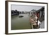 View of River Village with Boats, Zhujiajiao, Shanghai, China-Cindy Miller Hopkins-Framed Photographic Print