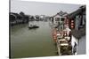 View of River Village with Boats, Zhujiajiao, Shanghai, China-Cindy Miller Hopkins-Stretched Canvas