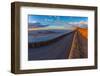 View of road and La Graciosa Island from Mirador del Rio at sunset, Lanzarote, Las Palmas-Frank Fell-Framed Photographic Print