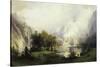 View of Rocky Mountains-Albert Bierstadt-Stretched Canvas