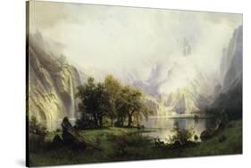 View of Rocky Mountains-Albert Bierstadt-Stretched Canvas