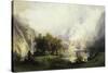 View of Rocky Mountains-Albert Bierstadt-Stretched Canvas