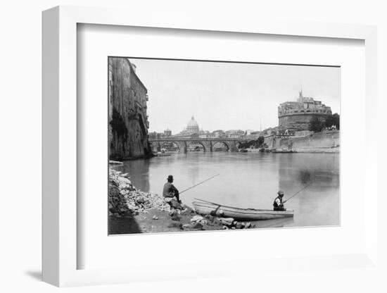 View of Rome and the Tiber (1900)-null-Framed Photographic Print