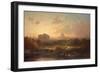 View of Rome at Sunset with St. Peter's and Castel S. Angelo-Antoine Ponthus-cinier-Framed Giclee Print