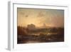 View of Rome at Sunset with St. Peter's and Castel S. Angelo-Antoine Ponthus-cinier-Framed Giclee Print