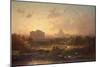 View of Rome at Sunset with St. Peter's and Castel S. Angelo-Antoine Ponthus-cinier-Mounted Giclee Print