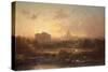 View of Rome at Sunset with St. Peter's and Castel S. Angelo-Antoine Ponthus-cinier-Stretched Canvas