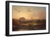 View of Rome at Sunset with St. Peter's and Castel S. Angelo-Antoine Ponthus-cinier-Framed Giclee Print