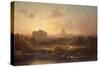 View of Rome at Sunset with St. Peter's and Castel S. Angelo-Antoine Ponthus-cinier-Stretched Canvas