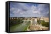 View of Rome from Castel Sant'angelo-Stefano Amantini-Framed Stretched Canvas