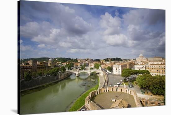 View of Rome from Castel Sant'angelo-Stefano Amantini-Stretched Canvas