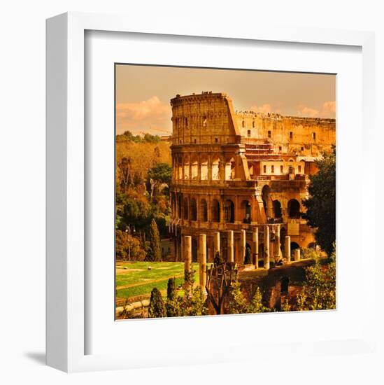 View of Rome Italy - Coliseum-null-Framed Art Print