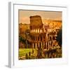 View of Rome Italy - Coliseum-null-Framed Art Print