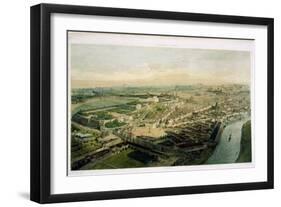 View of Rome over the Porta Del Popolo, Lithograph by J. Arnout-Alfred Guesdon-Framed Giclee Print