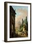 View of Rome with the Horse Tamer of the Monte Cavallo, 1786-Hubert Robert-Framed Giclee Print