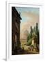 View of Rome with the Horse Tamer of the Monte Cavallo, 1786-Hubert Robert-Framed Giclee Print