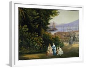 View of Roof Garden in Naples in 1859, Painting by Vincenzo Sorrentino, Italy, 19th Century-null-Framed Giclee Print