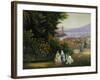 View of Roof Garden in Naples in 1859, Painting by Vincenzo Sorrentino, Italy, 19th Century-null-Framed Giclee Print