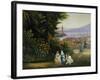 View of Roof Garden in Naples in 1859, Painting by Vincenzo Sorrentino, Italy, 19th Century-null-Framed Giclee Print