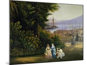 View of Roof Garden in Naples in 1859, Painting by Vincenzo Sorrentino, Italy, 19th Century-null-Mounted Giclee Print