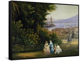 View of Roof Garden in Naples in 1859, Painting by Vincenzo Sorrentino, Italy, 19th Century-null-Framed Stretched Canvas